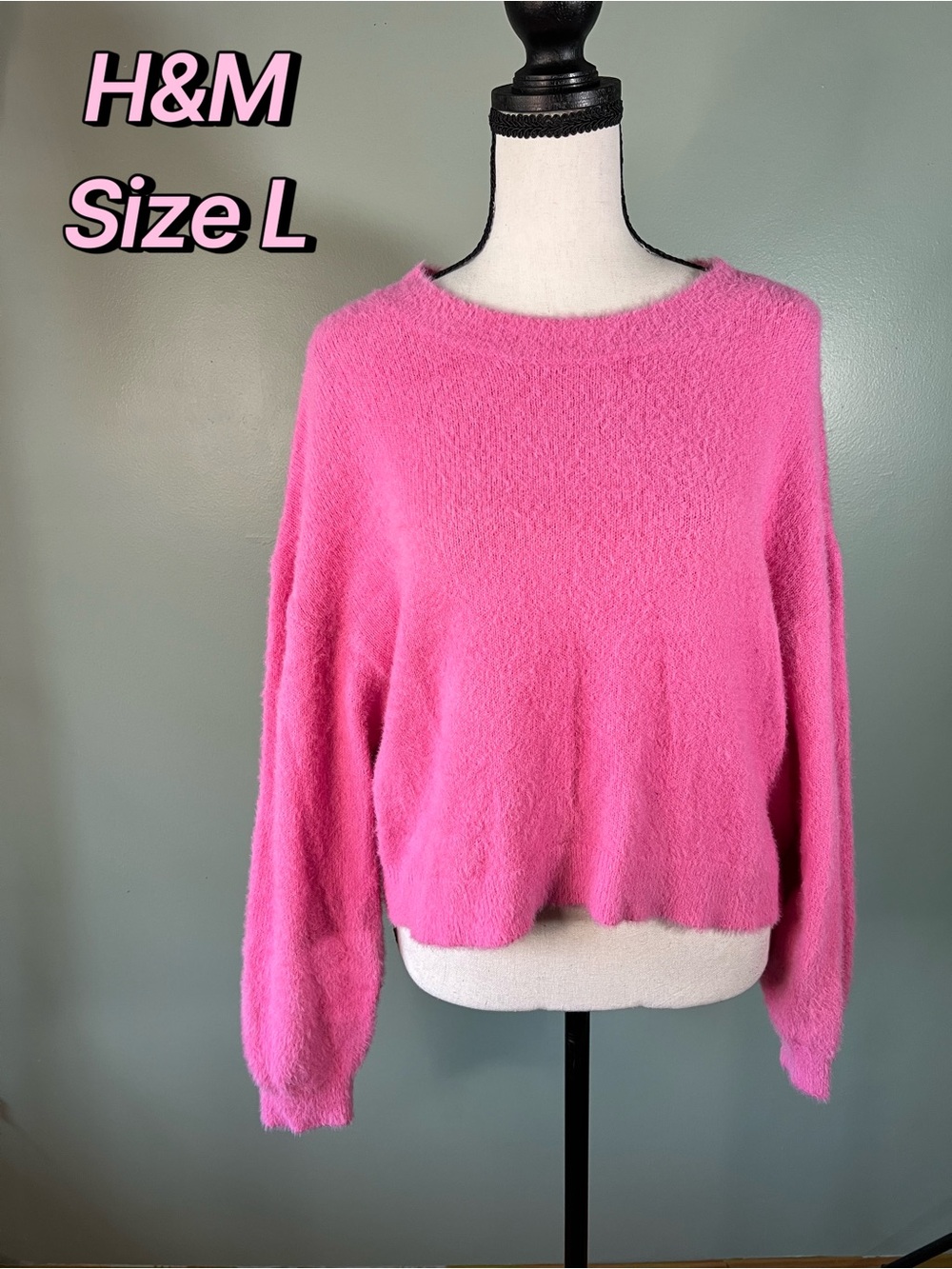 H&M Pink Fuzzy Sweater - Size L
